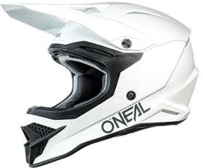 O'NEAL | Motocross-Helm | MX Enduro | ABS-Schale, Lüftungsöffnungen für optimale Kühlung | 3SRS Helmet Solid V.23 | Erwachsene | Weiß | Größe L (59/60 cm)