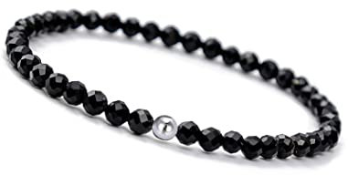 GD GOOD.designs Achat Armband Damen mit echten Natursteinen und 925 Silber Perle I Naturstein Armband aus facettierte 4mm Edelstein Perlen - Inkl. Geschenkbeutel