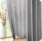 FMFUNCTEX Grau Vorhänge Leinenoptik mit Ösen Leinen Gardinen Halbtransparent Landhausstil Wohnzimmer Modern für Schlafzimmer Kinderzimmer Balkontür 2er Set, 245 x 127 cm (H x B)