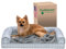 Furhaven Medium Orthopedic Dog Bed Plush & Diamond Print Nest Top Sofa-Style w/Removable Washable Cover - Gray, Medium
