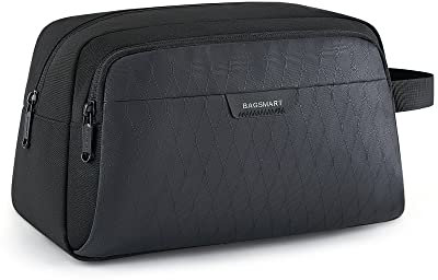 Kulturbeutel für Herren,BAGSMART Reisetasche,Dopp-Kit mit großem Fassungsvermögen,Wasserfeste Duschtasche für Reiseutensilien,Rasiertasche für Reisen,Sport,Schwarz 2