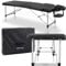 HABYS Nadia Massageliege | Klappbar Aluminium 2 Zonen | Massagetisch mit Vollausstattung | 185 x 60 x 85 cm, bis 250 kg | Armlehnen, Kopfstütze, Tragetasche, MDR-Zertifiziert | Schwarz