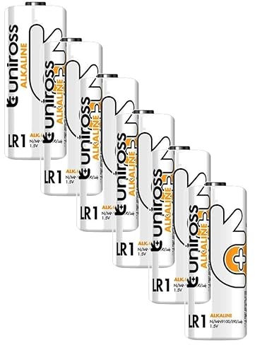UNIROSS Lot de 6 Piles Alcaline LR1, LR01, E90, 2/3AA - MN 9100 - N - UM5, 1.5V