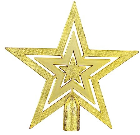 Amosfun Gold Baum Topper Bethlehem-sternverzierung Christbaumschmuck Christbaumspitze Stern Glitzer-baumkrone Baum Stern Spitze Christbaum Spitzen Sterne Burleigh 3D Weihnachtsbaum