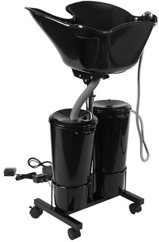 Bac a Shampoing Domicile Bac Coiffure Domicile Bac Pour Laver Les Cheveux Lave Tete Mobile Bac Coiffure Portable Domicile Bac Lavage Cheveux Double Canon, Hauteur Et Angle Réglables