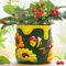 AmiCera Bunte Biene Sonnenblume Pflanztöpfe, Niedliche Pflanzentopf mit Drainage, Kleine Pilze Sukkulenten Blumentopf für Zimmerpflanzen, Eklektische Gartenarbeit Geschenke für Pflanzenliebhaber, Grün