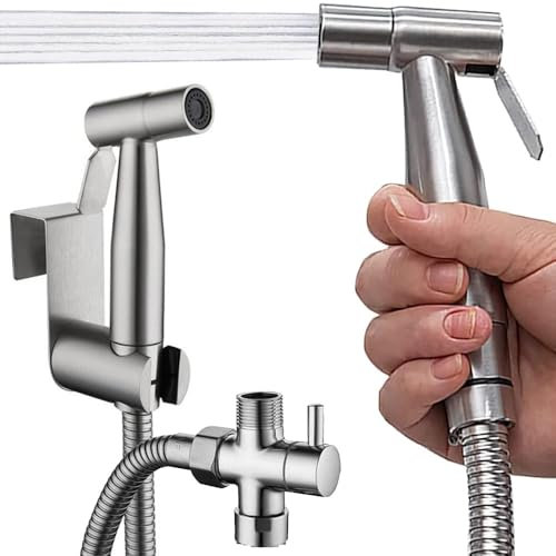 Ducha para WC de Acero inoxidable cepillado antihuellas - Pulverizador de bidet wc y grifo higiénico de Inodoro