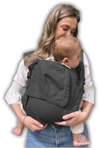 Amarsupiel - Babytrage Ergonomisch Neugeborene - Bequem und Einfach Anzupassen - Tragetuch für Neugeborene aus Baumwolle - Organisch & Atmungsaktiv - Kindertrage Rucksack (Grau)