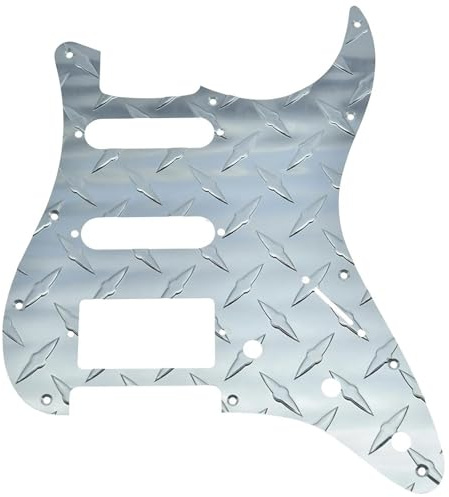 Pickguard Scratch Plate 11 loch Diamant Platte HSS Gitarre Schlagbrett HSS Platte für St(Silver)