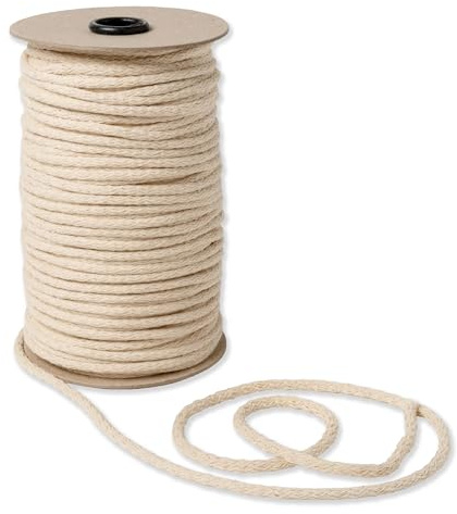 IPEA Corda Macrame Cotone Naturale – 6 mm x 100 Metri – [ Made in Italy ] – Rotolo Super Lungo – Filo da Cucito per Lavorazioni Artigianali, Decorazioni, Arazzi e Tende - Filato