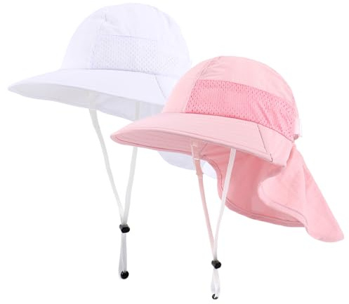 MASOCIO Chapeau Soleil pour Bébé Enfants Bob Protection Solaire Fille Garçon de Plage d'été Réglable