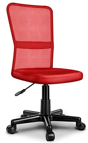 TRESKO® Chaise Fauteuil siège de Bureau Ergonomique, de 7 Couleurs différentes, Lift SGS contrôlé (Rouge)