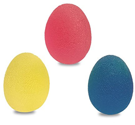 Eleoption Stressabbau-Therapiebälle für die Hand, wiederverwendbar, für Finger/Griff/Stärke/Therapie, Stressball, weich, mittel und fest, 3 Stück