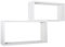 MODULARREDO | BIS RETTANGOLO BISLUNGO Set di 2 Mensole da Muro, Pensile Bagno, Mensola da Parete, Scaffale da Parete, Bianco, 70x35 p20 cm e 60x30 p20 cm - Made in Italy