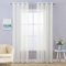 MIULEE 2er Set Voile Vorhang mit Ösen Gardine aus Voile Polyester Transparent Wohnzimmer Luftig Dekoschal für Schlafzimmer Elfenbein 260 x 140cm (H x B), Grommet Top