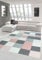 Designer und Moderner Teppich mit Karo Muster in Rosa Grau Creme Größe 200 x 290 cm