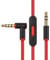 Earla Tech Replacement Audio Cable Cord Wire with in-line Microphone and Control for Beats by Dr Dre Headphones Solo/Studio/Pro/Detox/Wireless/Mixr/Executive/Pill (Black+red)