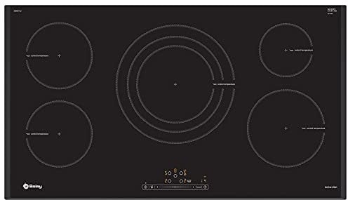 Balay 3EB997LU - Placa de Inducción, 5 zonas Zona de Cocción Extragigante, Función Sprint, 90 cm, Color Negro