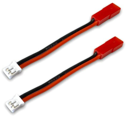 VUNIVERSUM 2X Stück Lipo Akku Adapter JST Male Buchse auf 2.0 PH 2PIN 2mm Micro JST Stecker für 1s Lipo Akku Adapterkabel von Mr.Stecker Modellbau®