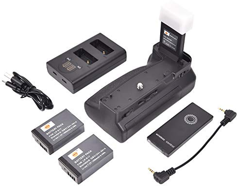 DSTE IR Remote EOS RP RC Vertical Battery Grip Holder + 2x LP-E17 Battery + Dual USB Charger with LCD Display Compatible for Canon EOS RP Camera