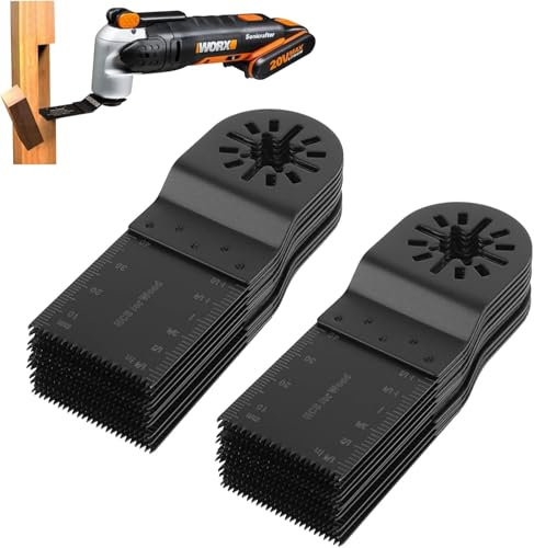 Herramienta Oscilante para Metal/Madera, 20PCS Cuchillas Oscilantes Multiherramienta de Corte Acero Sierra, Rápido Dientes, para Cortar