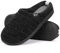 LongBay Damen Hausschuhe mit Memory Foam rutschfeste bequeme Slip-On Pantoffeln Schwarz,38-39 EU