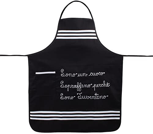 Trama Toscana Grembiule del Tifoso Juventino cm 75x90 in Cotone 40% Poliestere 60% Idea Regalo del Tifoso