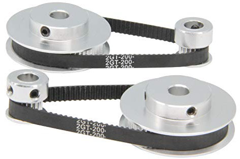Zeberoxyz 2 Stück GT2-Synchronrad, 20 & 60 Zähne, 8mm Bohrung, Aluminium-Zahnriemenscheibe mit 2 Stück Länge 200 mm Breite 6mm Riemen (20-60T-8B-6)