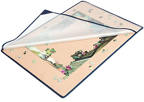 Becko US Jigsaw Puzzle Board Portable Puzzle Mat with Puzzle Dustproof Cover for Puzzle Storage Puzzle Saver, Non-Slip Surface, Up to 1000 Pieces (Khaki)