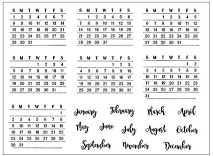 WOWOWO Woche und Monat Stil Kalender DIY Silikon klar Stempel Cling Seal Scrapbook Prägung Album Dekor