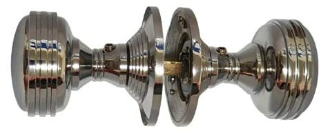 Haven Heritage Door Handles - Door Knobs for Interior Door for Secure Bathroom Entry - Safe Bathroom Lock Solution Polished Chrome Mortice Reeded Ribbed Sprung Round Door Handles Internal (1Pair)