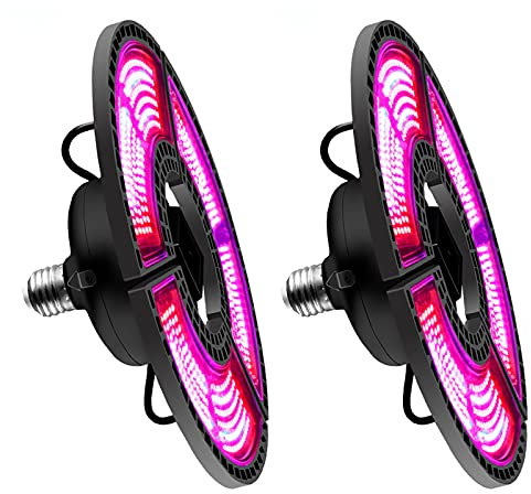 JZlamp E27 Indoor E27 LED 400W Cultiver Panneau léger Phyto Lampe Phyto pour Fleurs E26 Lampe pour Plantes Les LED Blancs Chauds de la Tente de Culture (2pcs),400W