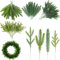 Branches de Pin Artificielles 4 Styles Aiguilles de Pin de Noël Faux Pics de Feuilles Branches en Plastique Faux Pics de Verdure pour DIY Noël Décorations
