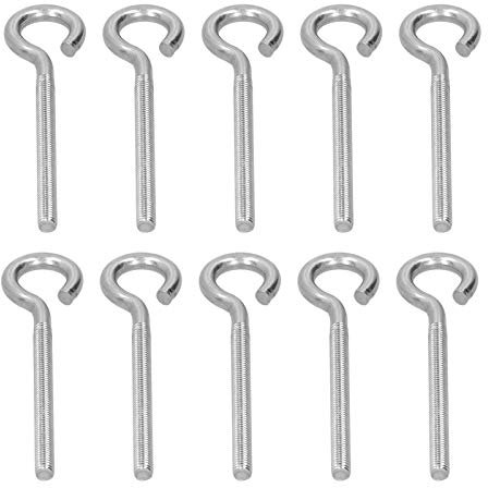 Fdit Bulloni Ad Anello M6 da 10 Pezzi, Anello a Vite in Acciaio Inossidabile 304 con Gancio a Vite Saldato a Vite Chiusa Vite a Occhiello per Forniture Domestiche