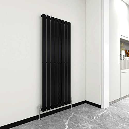 Radiator Horizontal Vertical Designer Flat Panel Central Heating Radiator 1600mm Height (1600x544mm Single, Black)