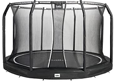 Salta Premium Ground - Bodentrampolin mit Sicherheitsnetz - Rund - ø 251/305/366/396/427 cm - Grün/Schwarz (⌀ 251 cm, Schwarz)