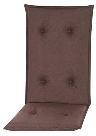 Pillows24 - Hochlehner Auflagen 4er Set - 120x50cm – 8cm Dick - Premium-Material 200gsm, UV- & Wasserabweisend | Gesteppte Sitzauflagen Hochlehner | Gartenstuhlauflagen für Gartenmöbel | Braun
