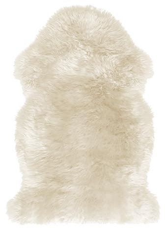 IlGruppone Tappeto in Finta Pelliccia Sintetica Di Agnello Pecora A Pelo Lungo Decorativo Super Morbido 60 x 90 Cm - Beige