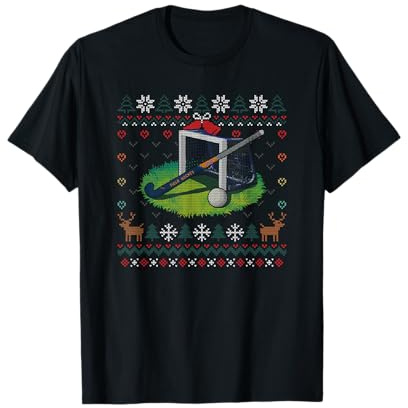 Field Hockey Ugly Christmas Sweater Feldhockey Spieler T-Shirt