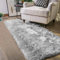 JXLOULAN Faux Lammfell Schaffell Teppich Grau 60x120 cm, Weicher Flauschiger Teppich Wohnzimmer Deko, Longhair Fell Lammfellimitat Carpet für Stühle Sofa Schlafzimmer Kinderzimmer