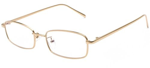 Ggpyyon Rechteckige Brillen Blaulichtfilter Brille für Herren Damen Blaufilter Brille Ohne Stärke Retro Metallgestell Brillenfassung Brille