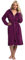 Twinzen Accappatoio Donna in Cotone Oeko Tex Ultra Morbido - Con Cerniera e Capuccio, Borgogna Cocooning - Taglia M