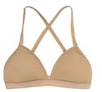 Capezio Damen-BH mit tiefem Ausschnitt und transparentem Rücken, Beige, X-Small