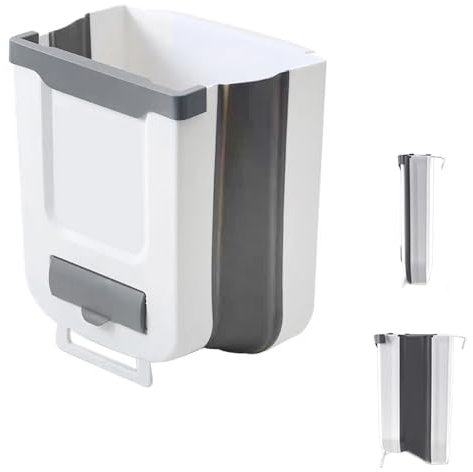 PNOOFR Cubos de Basura Plegable Colgando,10L Gran Capacidad Bote de Basura Colgante,Multifuncional Bote de Basura Colgante Extraible,Papelera Mural para Puerta de Gabinete,Coche,Dormitorio,Oficina