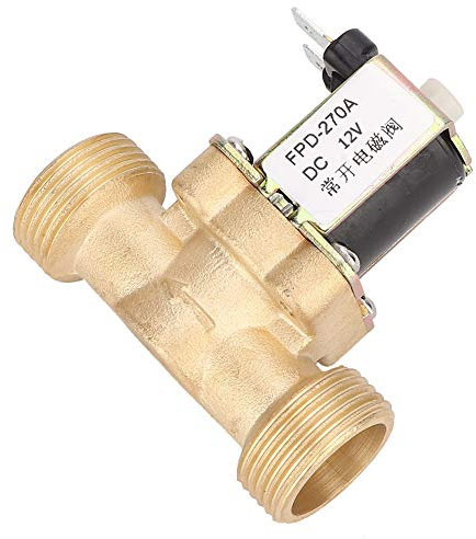 Elektrisches Magnetventil, G3/4, Elektromagnetisches Ventil, Magnetventil, Normalerweise Offen, Messing, Magnetisch, Elektromagnetisches Ventil, Wassereinlass (DC12V)
