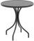 Outsunny Gartentisch, rund, Ø 66 cm, Tisch für den Außenbereich, aus verzinktem Stahl, mit Lattenplatte, für Terrasse, Balkon, Schwarz
