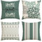 Artoid Mode Wasser Grün Dahlien Geometrisch Blumen Kissenbezüge 4er Set, 45x45 cm Zierkissenbezug Cushion Cover Couch Wohnzimmer Außenbereich Deko