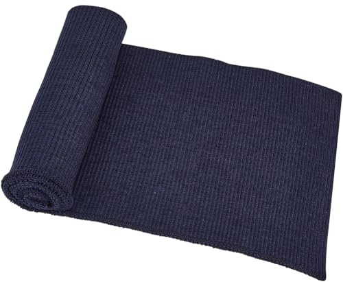 GORGECRAFT Bündchen-Rippung Stretch-Strick Bundstoff Nähzubehör Kragen Halsbänder Saumbesatz Handgefertigter Stoffbesatz Ärmelmanschetten Jackenausschnitt Einfassungen Kleidungsstücken Blau 13x95cm