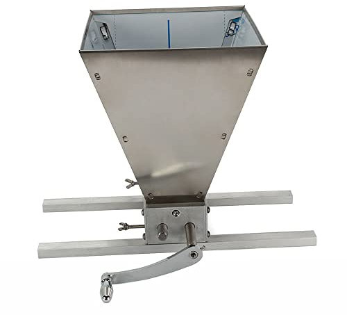 LANNADD Getreidebrecher, Schrotmühle für Getreide Manuelle Getreidemühle, Manueller Pulverisierer Mälzerei Futtermittel-Fräsmaschine Getreidemühle Aus Edelstahl Brecher - Silver