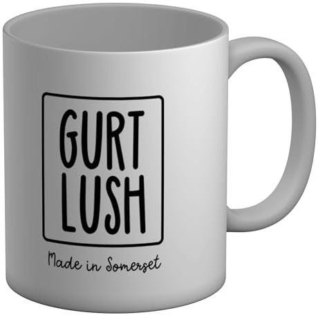 Shopagift Gurt Lush Mug Made in Somerset White 11oz Large Ceramic Cup